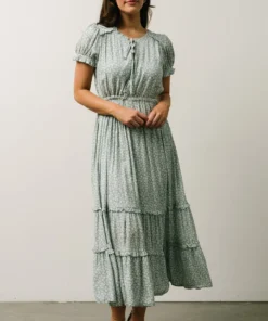 IL Tenneson Midi Dress | Dusty Blue Floral Dresses