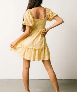 FT Terry Puff Sleeve Mini Dress | Yellow 13 FT Terry Puff Sleeve Mini Dress | Yellow