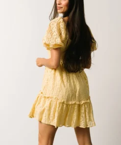 FT Terry Puff Sleeve Mini Dress | Yellow 11 FT Terry Puff Sleeve Mini Dress | Yellow