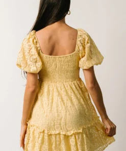 FT Terry Puff Sleeve Mini Dress | Yellow 12 FT Terry Puff Sleeve Mini Dress | Yellow