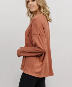 LUM Thayne Henley Long Sleeve Shirt | Dusty Clay