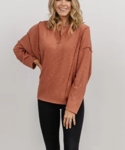 LUM Thayne Henley Long Sleeve Shirt | Dusty Clay