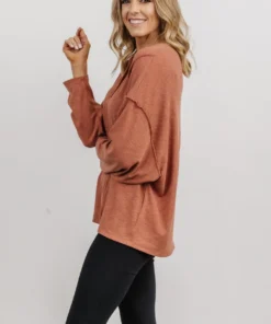 LUM Thayne Henley Long Sleeve Shirt | Dusty Clay