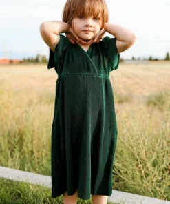 BB Custom Dresses Toddler Athena Pleated Midi Dress | Forest