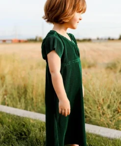 BB Custom Dresses Toddler Athena Pleated Midi Dress | Forest 9 BB Custom Dresses Toddler Athena Pleated Midi Dress | Forest