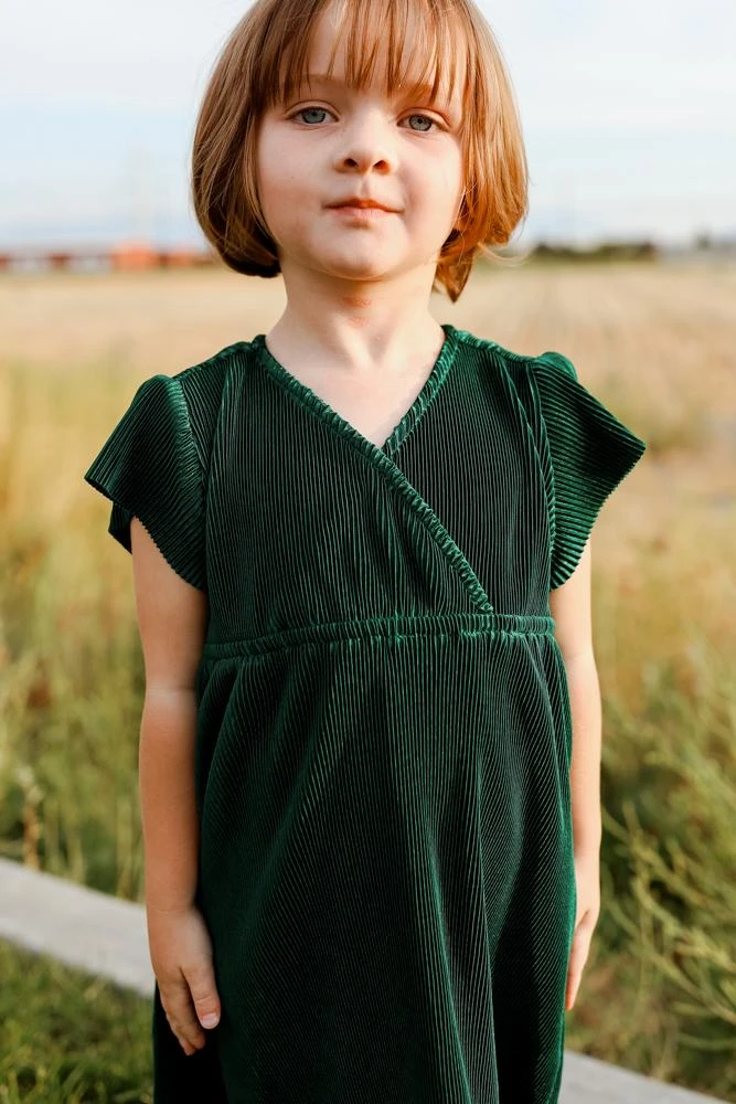 BB Custom Dresses Toddler Athena Pleated Midi Dress | Forest 3 BB Custom Dresses Toddler Athena Pleated Midi Dress | Forest