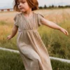 BB Custom Toddler Athena Pleated Midi Dress | Gold Flower Girl