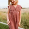 BB Custom Dresses Toddler Athena Pleated Midi Dress | Rose