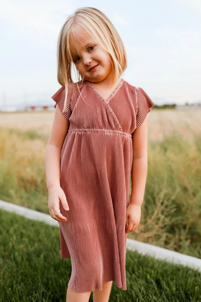BB Custom Dresses Toddler Athena Pleated Midi Dress | Rose 1 BB Custom Dresses Toddler Athena Pleated Midi Dress | Rose
