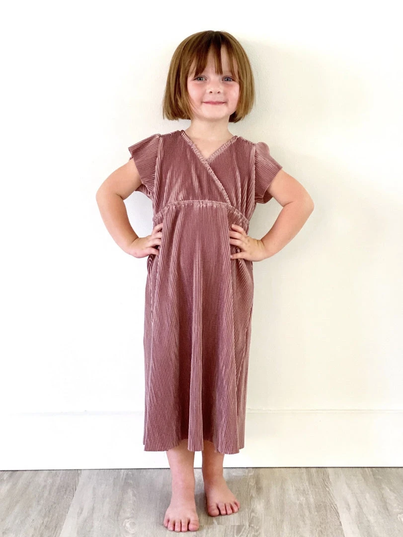 BB Custom Dresses Toddler Athena Pleated Midi Dress | Rose 2 BB Custom Dresses Toddler Athena Pleated Midi Dress | Rose