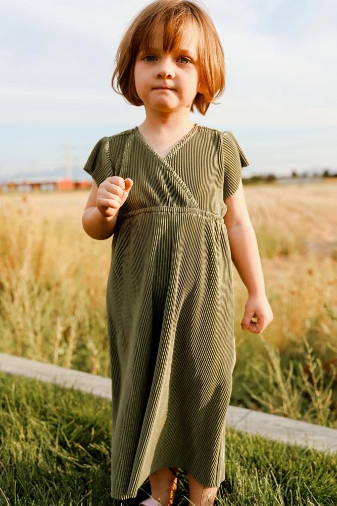 BB Custom Toddler Athena Pleated Midi Dress | Sage 5 BB Custom Toddler Athena Pleated Midi Dress | Sage