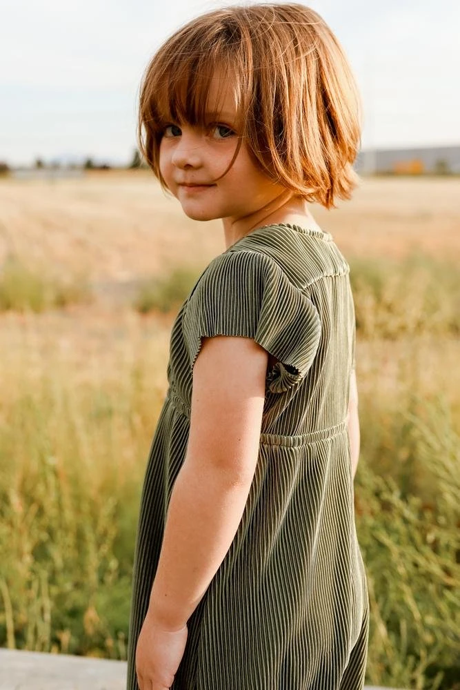 BB Custom Toddler Athena Pleated Midi Dress | Sage 2 BB Custom Toddler Athena Pleated Midi Dress | Sage