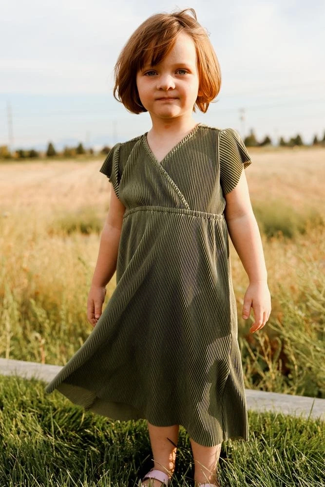 BB Custom Toddler Athena Pleated Midi Dress | Sage 1 BB Custom Toddler Athena Pleated Midi Dress | Sage