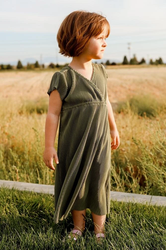 BB Custom Toddler Athena Pleated Midi Dress | Sage 3 BB Custom Toddler Athena Pleated Midi Dress | Sage
