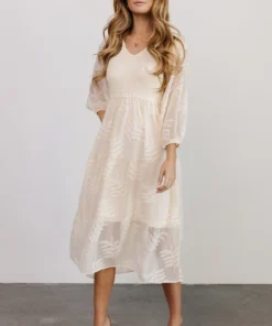 POL Tommi Smocked Midi Dress | Vintage Cream 11 POL Tommi Smocked Midi Dress | Vintage Cream