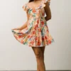 SL Dresses Tonya Ruffle Mini Dress | Orange Multi Floral