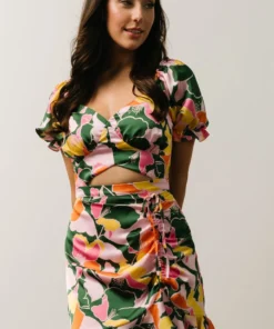 SL Topanga Mini Dress | Pink + Green Multi Floral Dresses