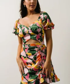 SL Topanga Mini Dress | Pink + Green Multi Floral Dresses