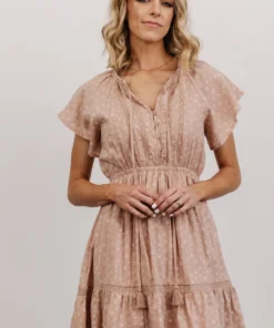 IL Trixie Tie Neck Mini Dress | Dusty Rose Dresses