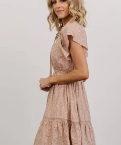 IL Trixie Tie Neck Mini Dress | Dusty Rose Dresses
