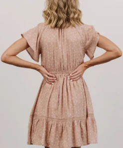 IL Trixie Tie Neck Mini Dress | Dusty Rose Dresses