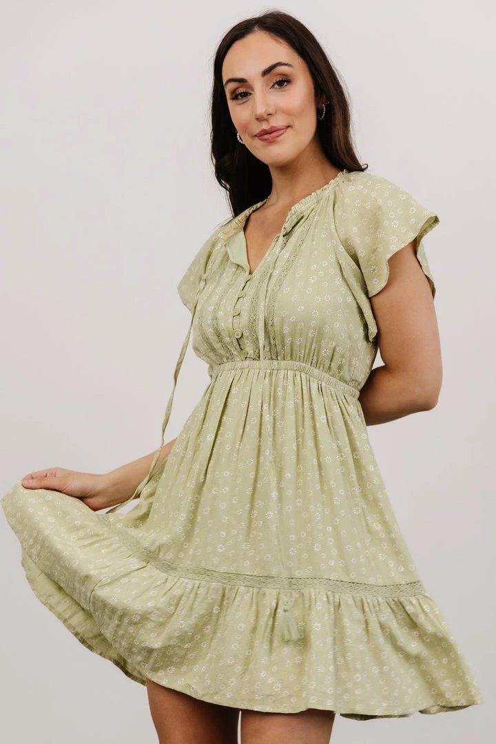 IL Trixie Tie Neck Mini Dress | Light Green Dresses 2 IL Trixie Tie Neck Mini Dress | Light Green Dresses
