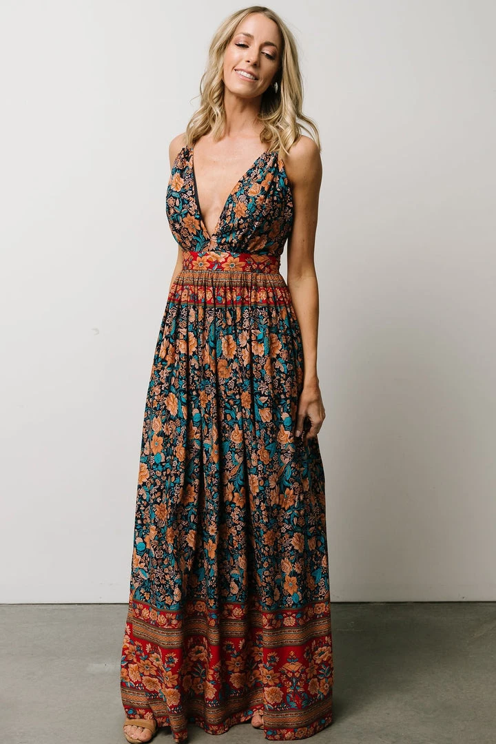 DD Udora Maxi Dress | Navy Multi Floral Dresses 1 DD Udora Maxi Dress | Navy Multi Floral Dresses