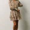 DF Ultima Mini Dress | Taupe Leopard Print