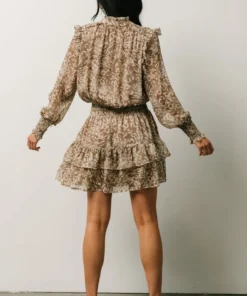 DF Ultima Mini Dress | Taupe Leopard Print