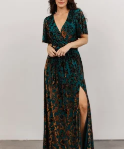 BB Custom Uma Velvet Maxi Dress | Bronze + Jade Dresses