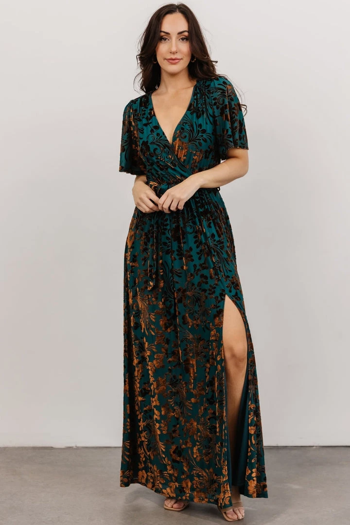 BB Custom Uma Velvet Maxi Dress | Bronze + Jade Dresses 1 BB Custom Uma Velvet Maxi Dress | Bronze + Jade Dresses
