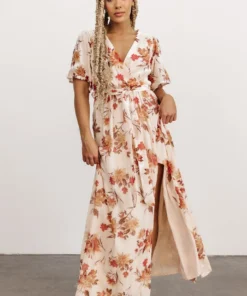 BB Custom Uma Velvet Maxi Dress | Cream Floral 10 BB Custom Uma Velvet Maxi Dress | Cream Floral