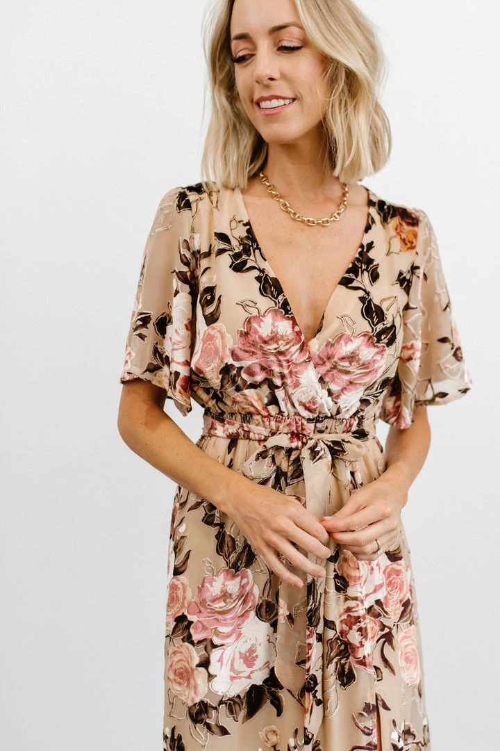 BB Custom Dresses Uma Velvet Maxi Dress | Floral Shimmer 5 BB Custom Dresses Uma Velvet Maxi Dress | Floral Shimmer