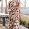 BB Custom Dresses Uma Velvet Maxi Dress | Floral Shimmer
