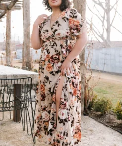 BB Custom Dresses Uma Velvet Maxi Dress | Floral Shimmer