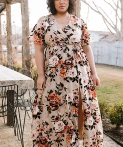 BB Custom Dresses Uma Velvet Maxi Dress | Floral Shimmer