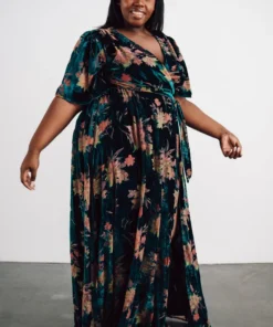 BB Custom Uma Velvet Maxi Dress | Jade Floral Dresses