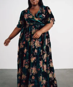 BB Custom Uma Velvet Maxi Dress | Jade Floral Dresses