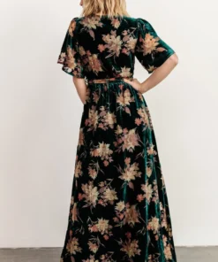 BB Custom Uma Velvet Maxi Dress | Jade Floral Dresses