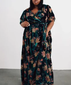 BB Custom Uma Velvet Maxi Dress | Jade Floral Dresses