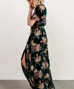 BB Custom Uma Velvet Maxi Dress | Jade Floral Dresses