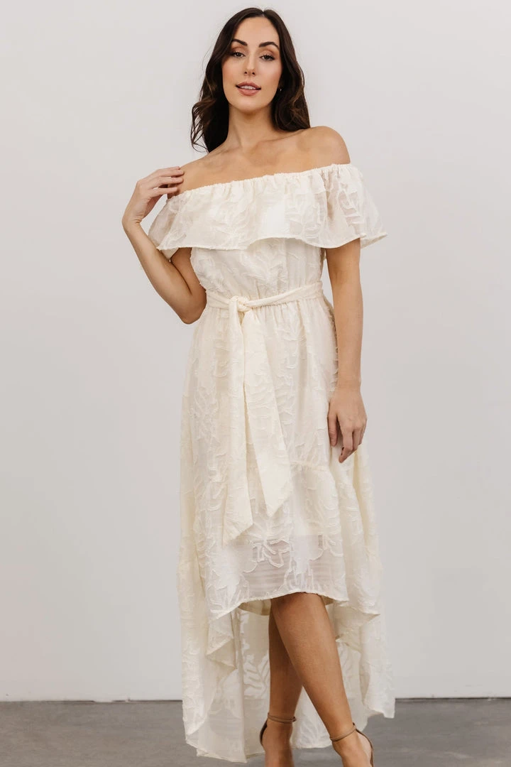 FT Uzair High Low Midi Dress | Ivory Shop All 2 FT Uzair High Low Midi Dress | Ivory Shop All