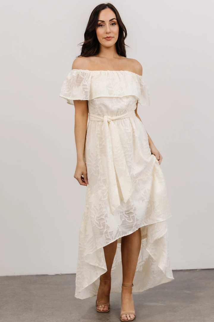 FT Uzair High Low Midi Dress | Ivory Shop All 1 FT Uzair High Low Midi Dress | Ivory Shop All