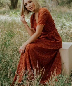 RR Venice Lace Maxi Dress | Rust