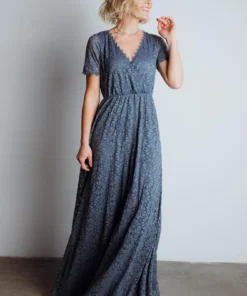 RR Dresses Venice Lace Maxi Dress | Slate Blue