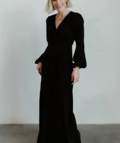 BB Custom Dresses Venus Pleated Maxi Dress | Black