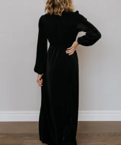 BB Custom Dresses Venus Pleated Maxi Dress | Black