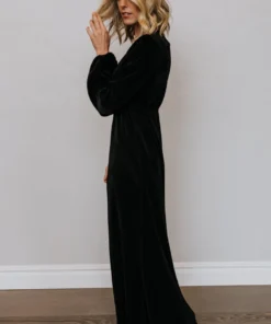 BB Custom Dresses Venus Pleated Maxi Dress | Black