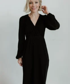 BB Custom Dresses Venus Pleated Maxi Dress | Black