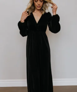 BB Custom Dresses Venus Pleated Maxi Dress | Black